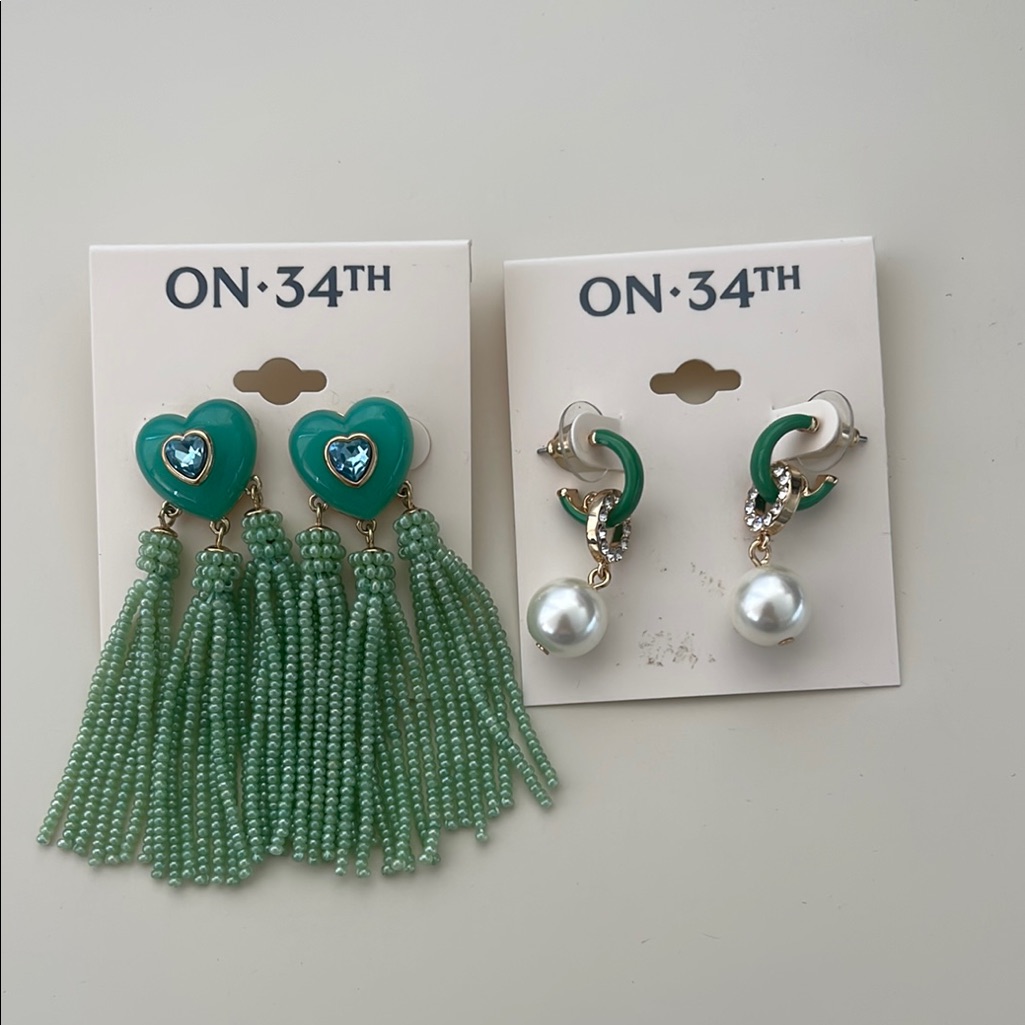 On 34th Drop Earrings Set - 2 Pieces 25$